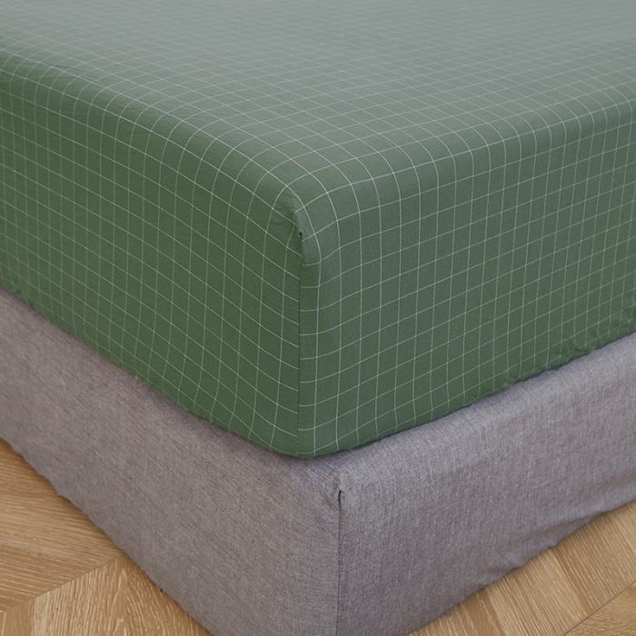 91家纺网 家纺一手货源 找家纺 久典家居 2020新款水洗棉单品床笠 京都小绿格