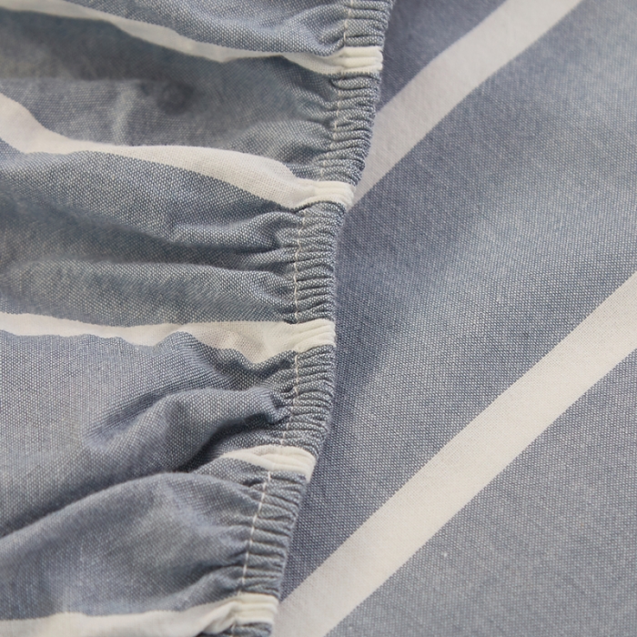 91家纺网 家纺一手货源 找家纺 久典家居 2020新款水洗棉单品床笠 兰白条