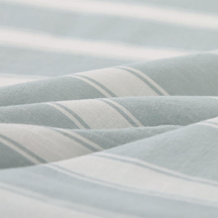 91家纺网 家纺一手货源 找家纺 久典家居 2020新款水洗棉单品床笠 蓝粗条