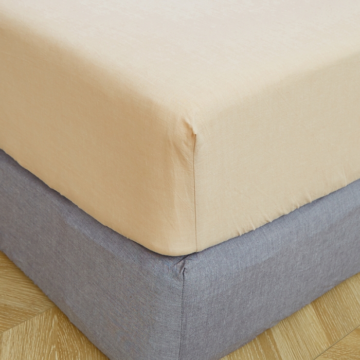 91家纺网 家纺一手货源 找家纺 久典家居 2020新款水洗棉单品床笠 米驼