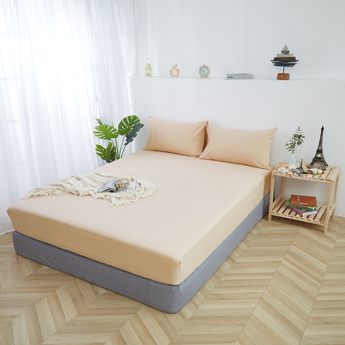 91家纺网 家纺一手货源 找家纺 久典家居 2020新款水洗棉单品床笠 米驼