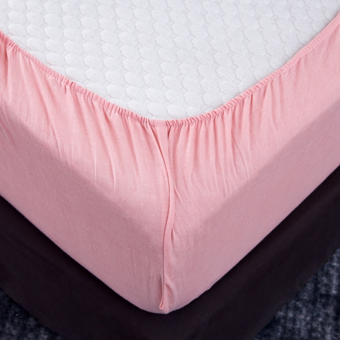 91家纺网 家纺一手货源 找家纺 久典家居 2020新款水洗棉单品床笠 初恋粉