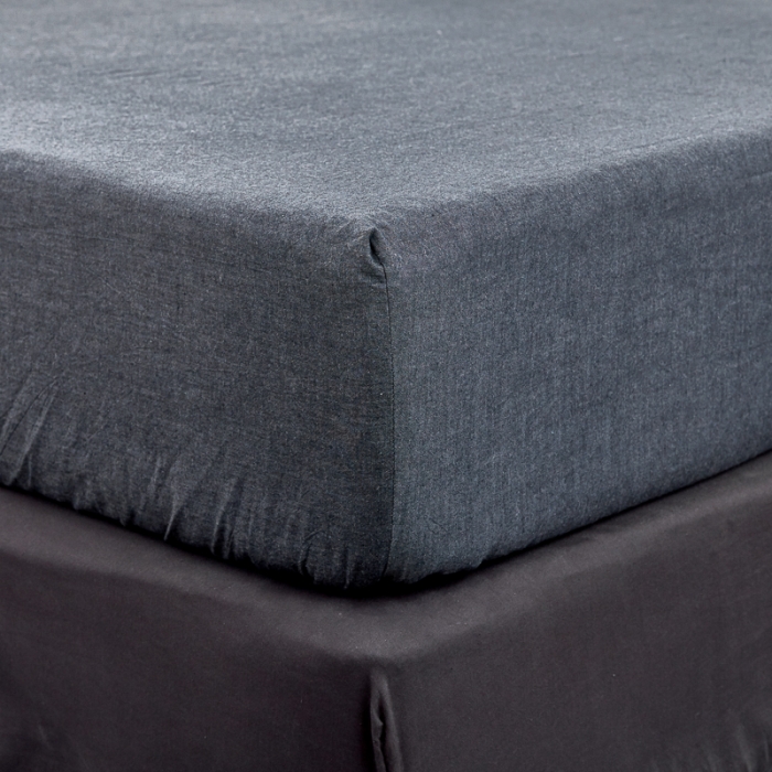 91家纺网 家纺一手货源 找家纺 久典家居 2020新款水洗棉单品床笠 黑灰