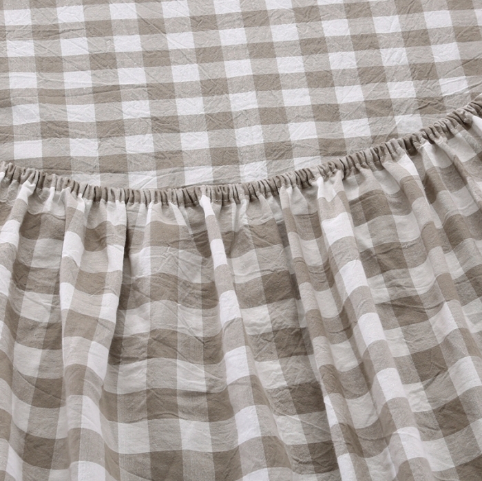 91家纺网 家纺一手货源 找家纺 久典家居 2020新款水洗棉单品床笠 渐变米格