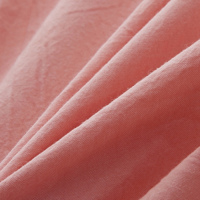 91家纺网 家纺一手货源 找家纺 久典家居 2020新款水洗棉单品床笠 橘粉