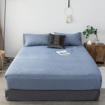 久典家居 2020新款水洗棉单品床笠 蓝细条