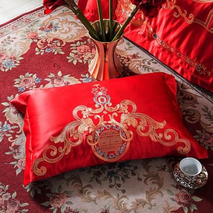 91家纺网 家纺一手货源 找家纺 2025新款婚庆单品枕套48*74