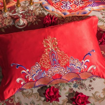 91家纺网 家纺一手货源 找家纺 2025新款婚庆单品枕套48*74