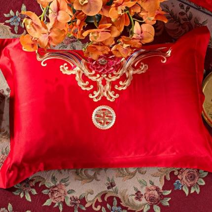 91家纺网 家纺一手货源 找家纺 2025新款婚庆单品枕套48*74