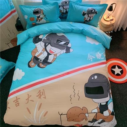 91家纺网 家纺一手货源 找家纺 （总） 孩子王 2023新款纯棉卡通大版四件套床笠款