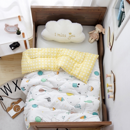 91家纺网 家纺一手货源 找家纺 水洗棉幼儿园冬被仿鹅绒儿童春秋被宝宝午睡加厚被芯Q果蔬联盟