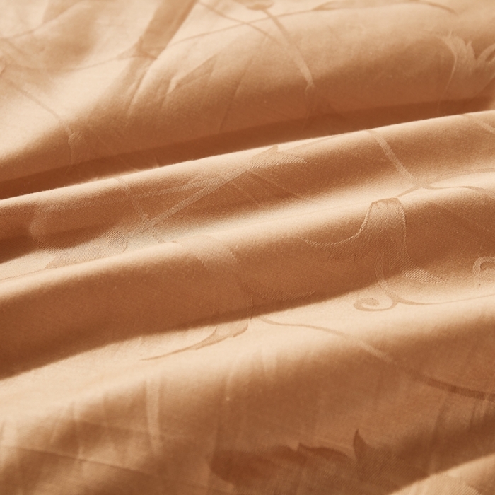 91家纺网 家纺一手货源 找家纺 啊雅家居 2025新款60S全棉贡缎提花大豆羽丝绒被 浅咖色