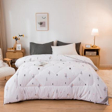 91家纺网 家纺一手货源 找家纺 莱宁被业2021新款13372全棉喷气棉花被保暖冬被沐浴森林