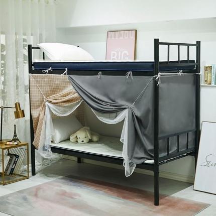 91家纺网 家纺一手货源 找家纺 安金蚊帐2020新款双拼纯色掩门款多功能蚊帐床帘 灰色