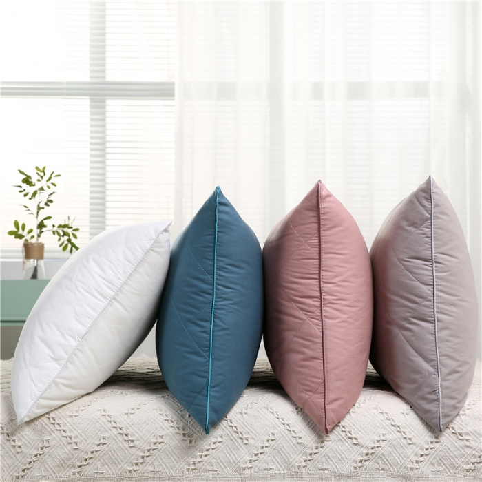 91家纺网 家纺一手货源 找家纺 天意美 2020新款全棉双线绗缝立体枕 单边白