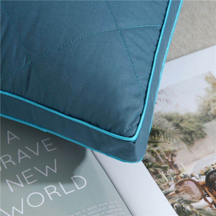 91家纺网 家纺一手货源 找家纺 天意美 2020新款全棉双线绗缝立体枕 立体蓝