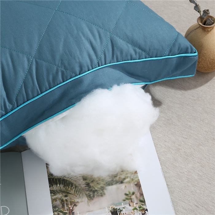 91家纺网 家纺一手货源 找家纺 天意美 2020新款全棉双线绗缝立体枕 立体蓝