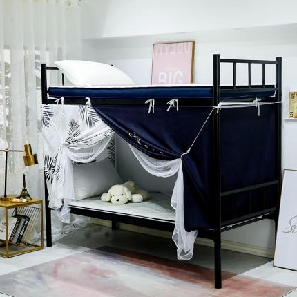 91家纺网 家纺一手货源 找家纺 安金蚊帐2020新款双拼纯色拉链款多功能蚊帐床帘 深蓝