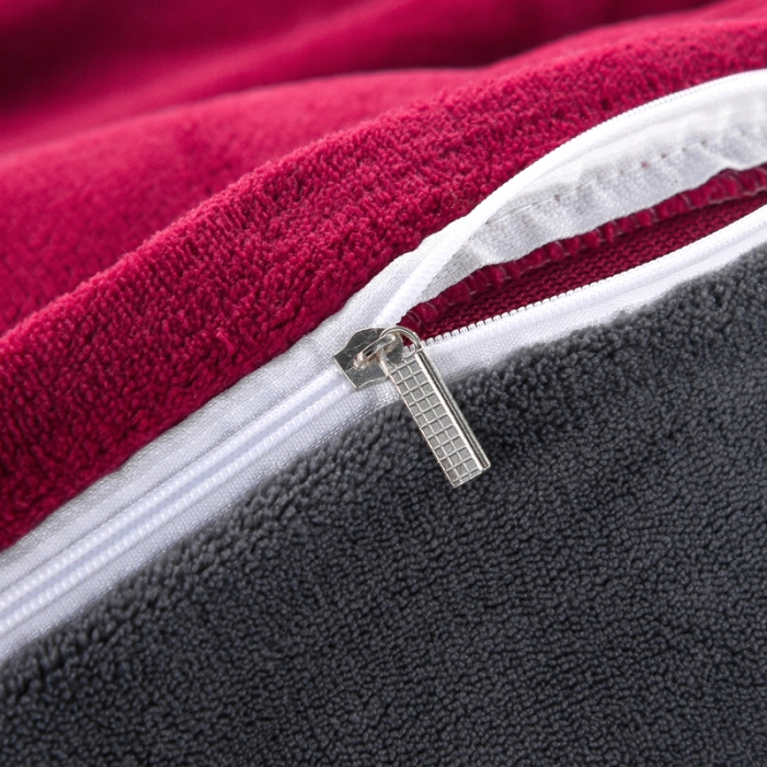 91家纺网 家纺一手货源 找家纺 唐人居 2025新款牛奶绒双拼贴布绣四件套 格调-红