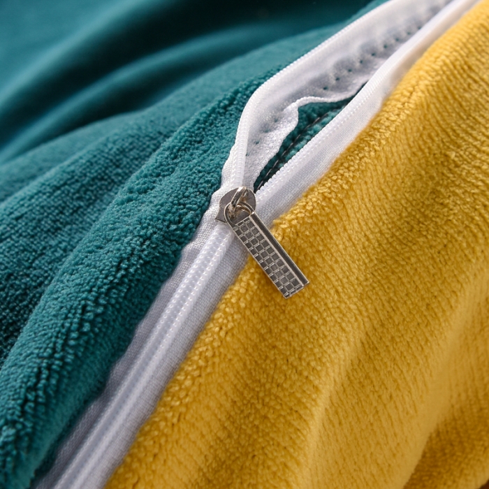 91家纺网 家纺一手货源 找家纺 唐人居 2025新款牛奶绒双拼贴布绣四件套 格调-绿