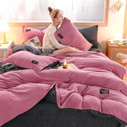 91家纺网 家纺一手货源 找家纺 （总）唐人居 2025新款牛奶绒双拼贴布绣四件套