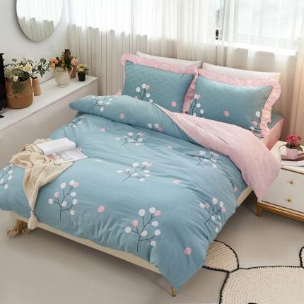 91家纺网 家纺一手货源 找家纺 （总）爱妮玖玖 2025新款夏风系列夹棉床笠四件套