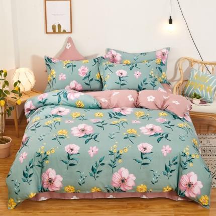 91家纺网 家纺一手货源 找家纺 2025新款13070全棉四件套纯棉三件套无化纤 逝水流年