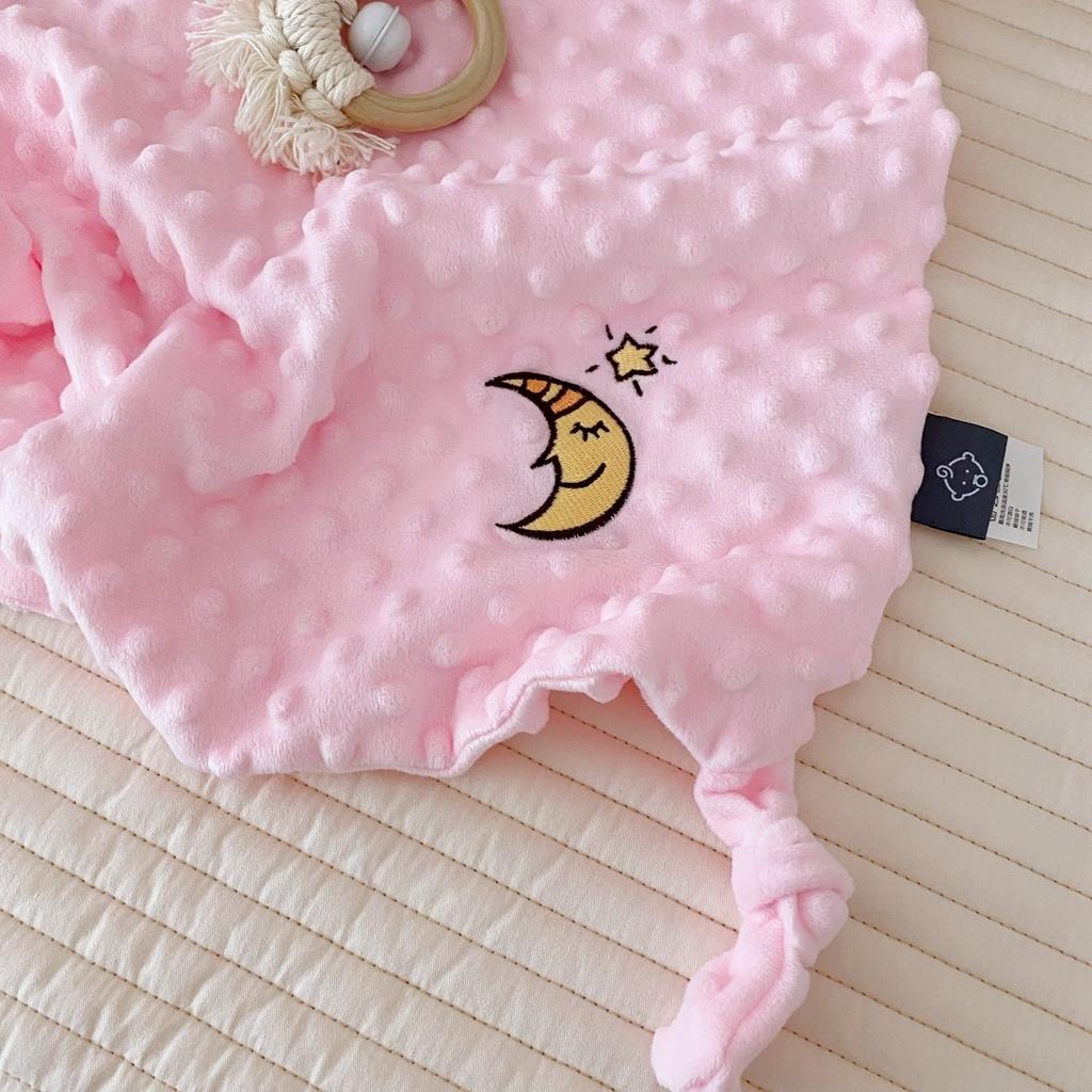 91家纺网 家纺一手货源 找家纺 星期八 2020新款魔法豆豆安抚巾40*40cm 粉色