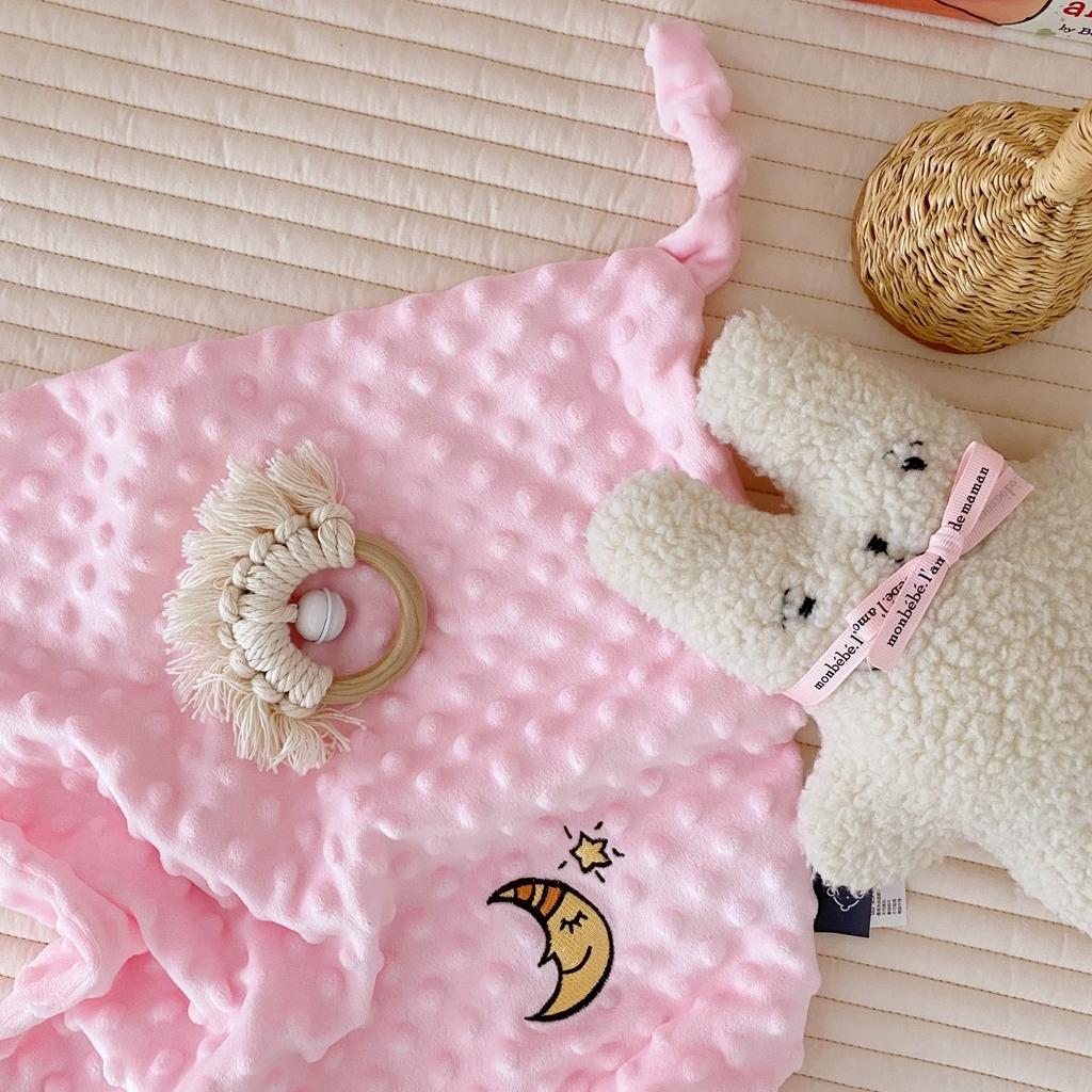 91家纺网 家纺一手货源 找家纺 星期八 2020新款魔法豆豆安抚巾40*40cm 粉色