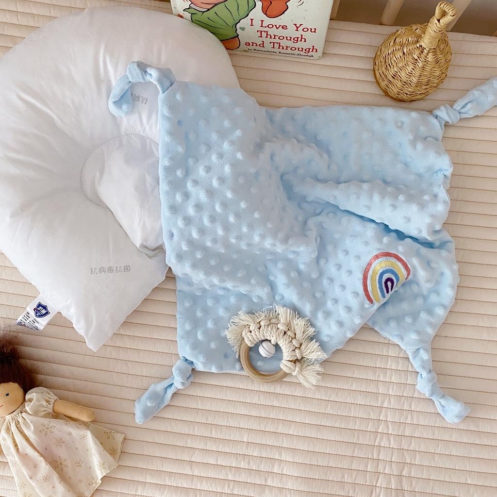 91家纺网 家纺一手货源 找家纺 星期八 2020新款魔法豆豆安抚巾40*40cm 蓝色