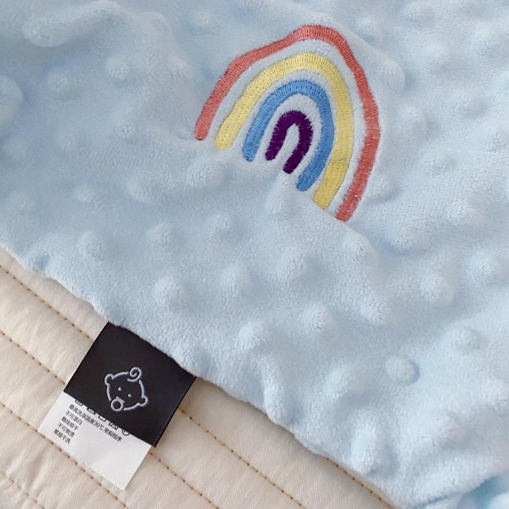 91家纺网 家纺一手货源 找家纺 星期八 2020新款魔法豆豆安抚巾40*40cm 蓝色