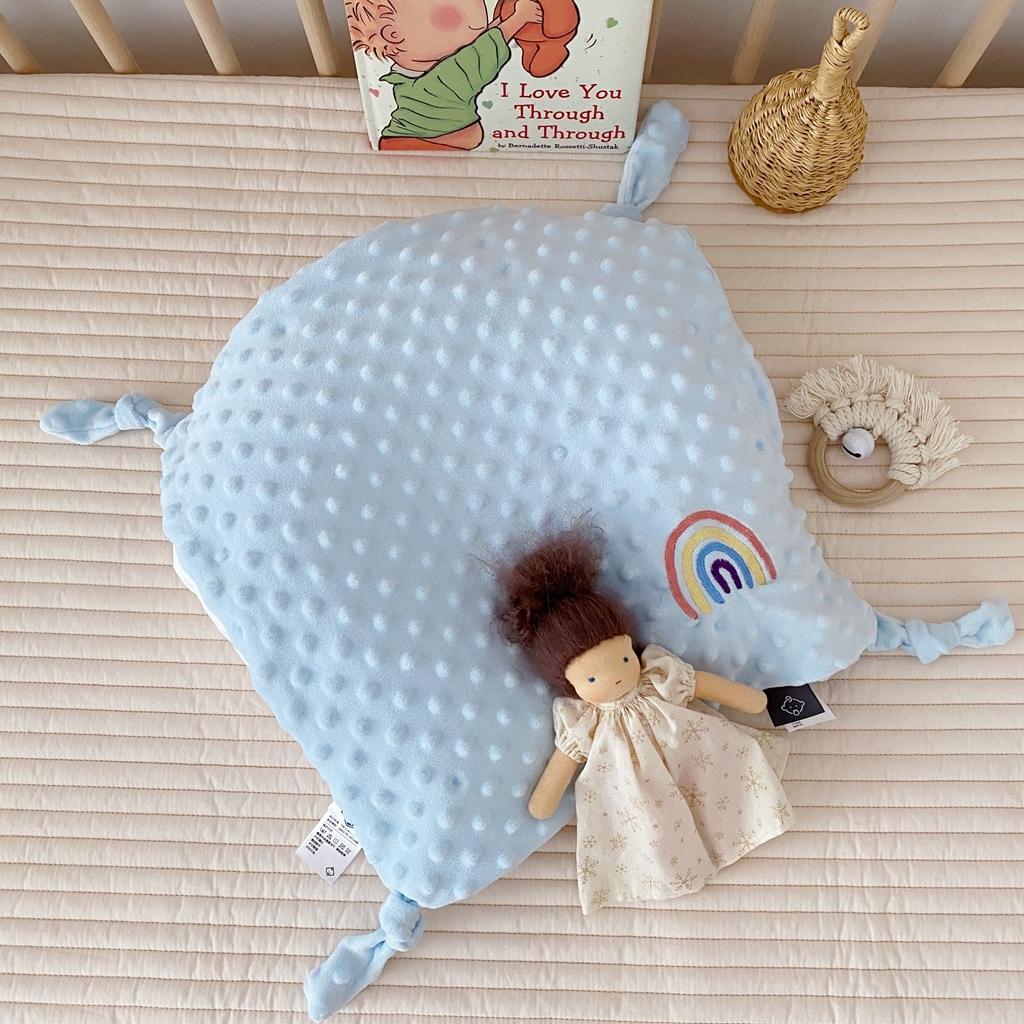 91家纺网 家纺一手货源 找家纺 星期八 2020新款魔法豆豆安抚巾40*40cm 蓝色