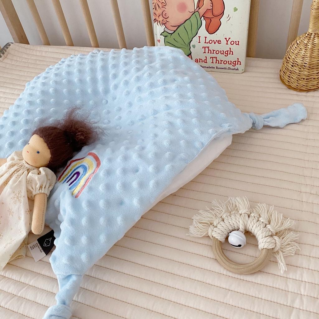 91家纺网 家纺一手货源 找家纺 星期八 2020新款魔法豆豆安抚巾40*40cm 蓝色