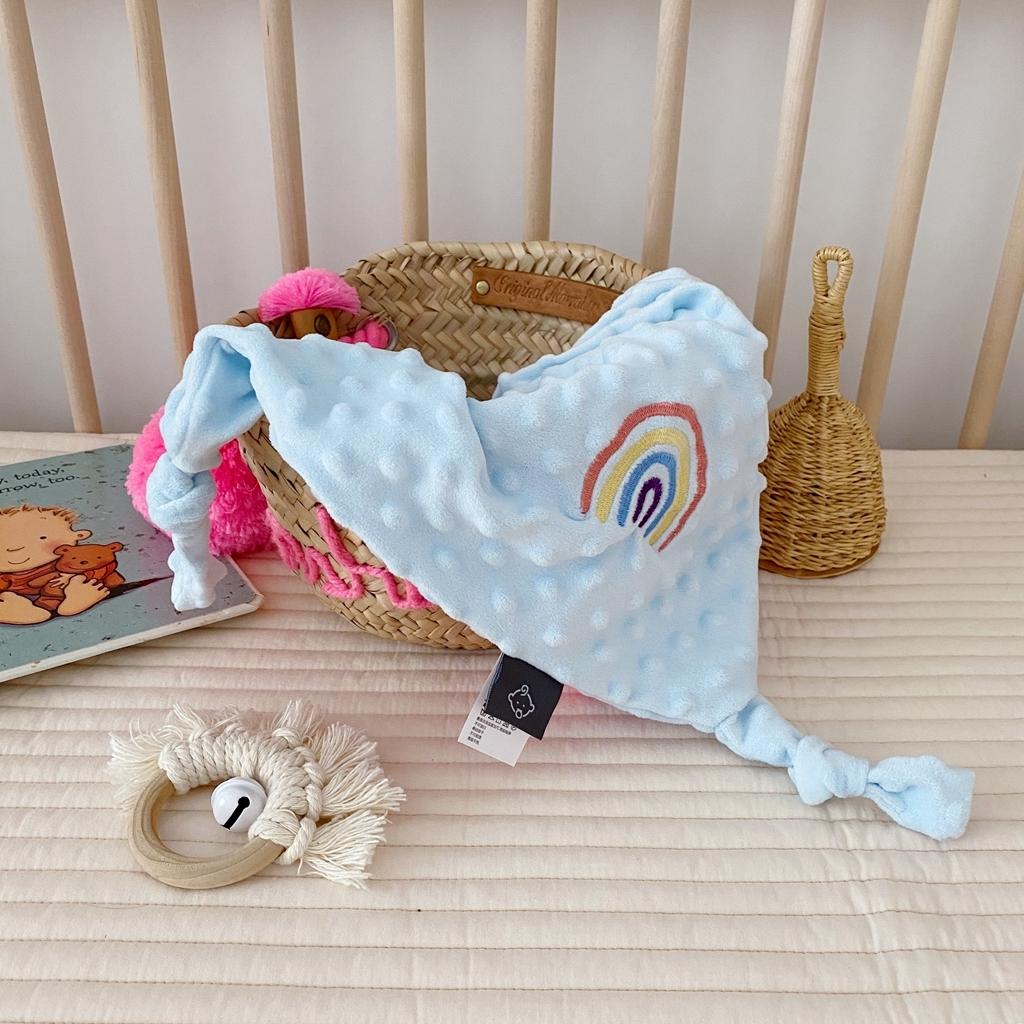 91家纺网 家纺一手货源 找家纺 星期八 2020新款魔法豆豆安抚巾40*40cm 蓝色