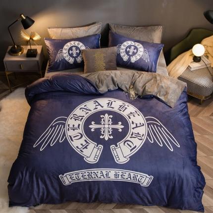 91家纺网 家纺一手货源 找家纺 （总）涵宸 2020新款绒-水晶绒数码潮系列四件套