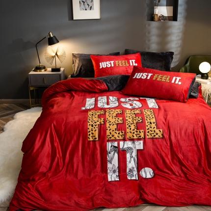 91家纺网 家纺一手货源 找家纺 （总）涵宸 2020新款绒-水晶绒数码潮系列四件套