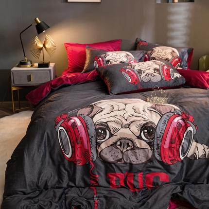 91家纺网 家纺一手货源 找家纺 （总）涵宸 2020新款绒-水晶绒数码潮系列四件套