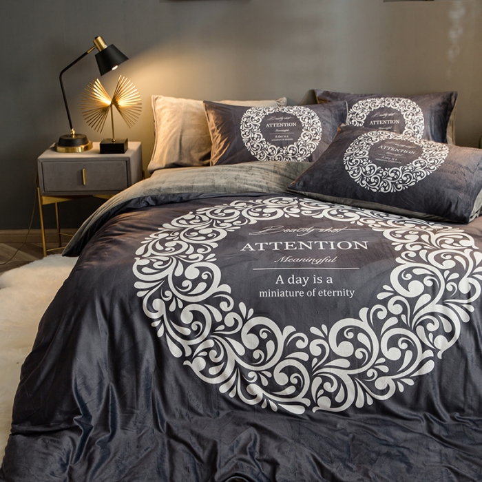 91家纺网 家纺一手货源 找家纺 （总）涵宸 2020新款绒-水晶绒数码潮系列四件套