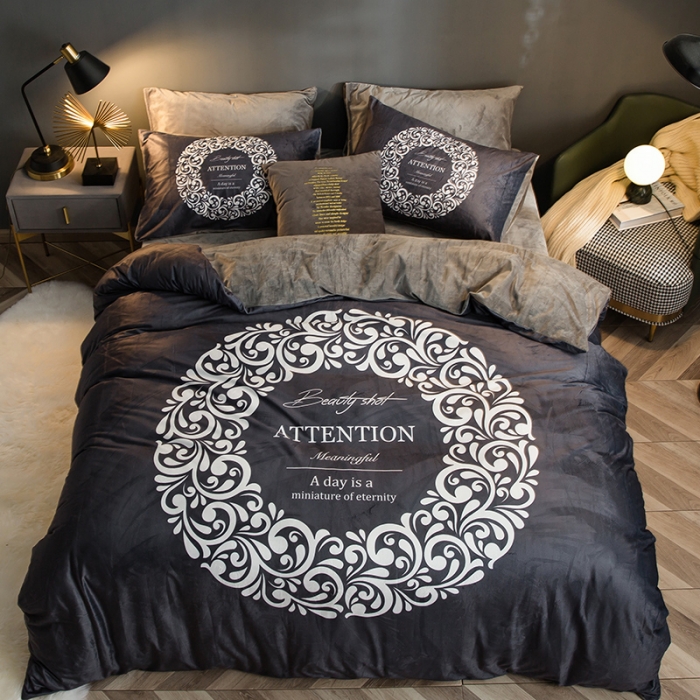 91家纺网 家纺一手货源 找家纺 （总）涵宸 2020新款绒-水晶绒数码潮系列四件套