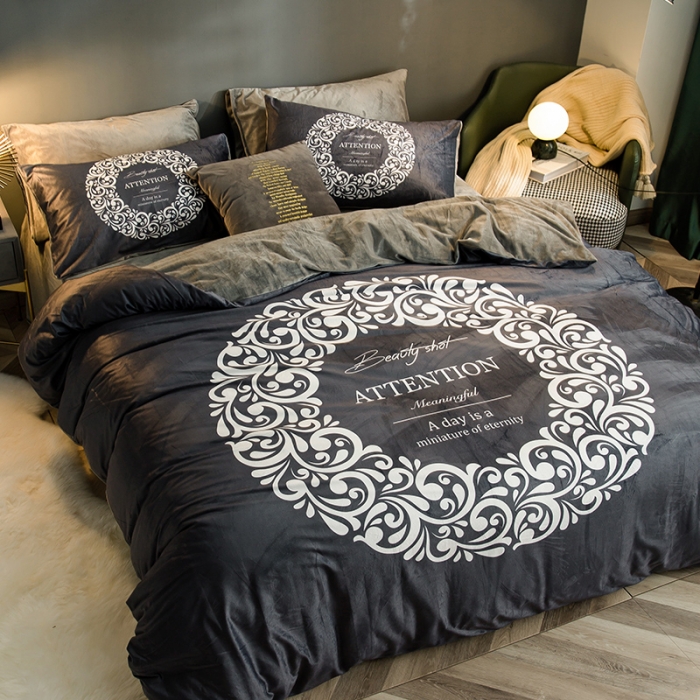 91家纺网 家纺一手货源 找家纺 涵宸 2020新款绒-水晶绒数码潮系列四件套 简爱