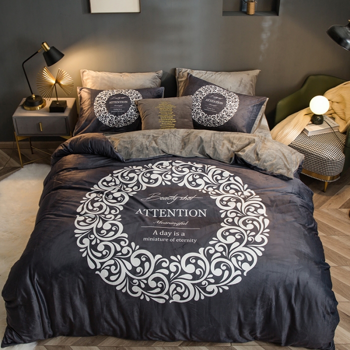 91家纺网 家纺一手货源 找家纺 涵宸 2020新款绒-水晶绒数码潮系列四件套 简爱