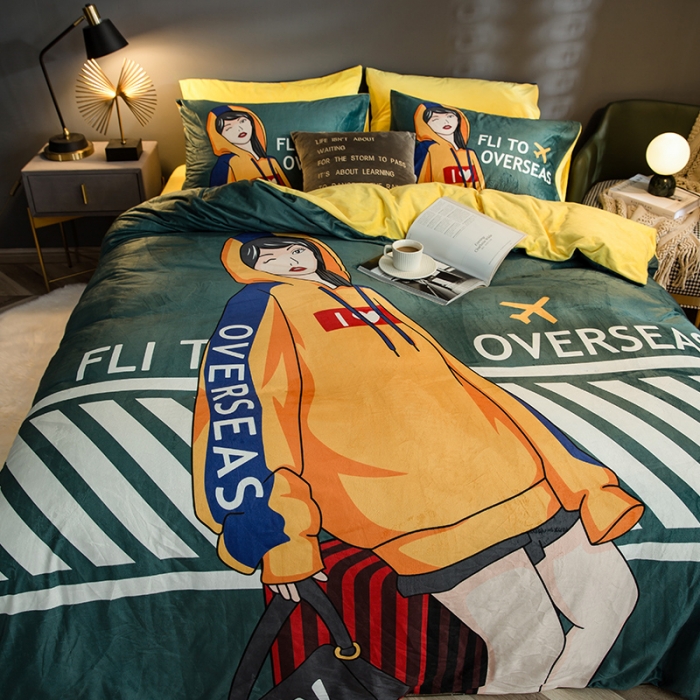 91家纺网 家纺一手货源 找家纺 涵宸 2020新款绒-水晶绒数码潮系列四件套 酷比