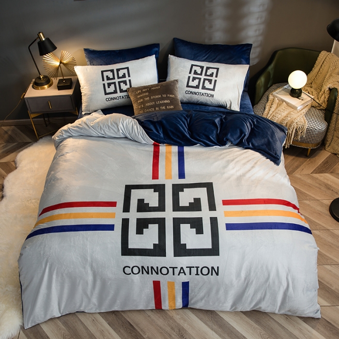 91家纺网 家纺一手货源 找家纺 涵宸 2020新款绒-水晶绒数码潮系列四件套 迷宫