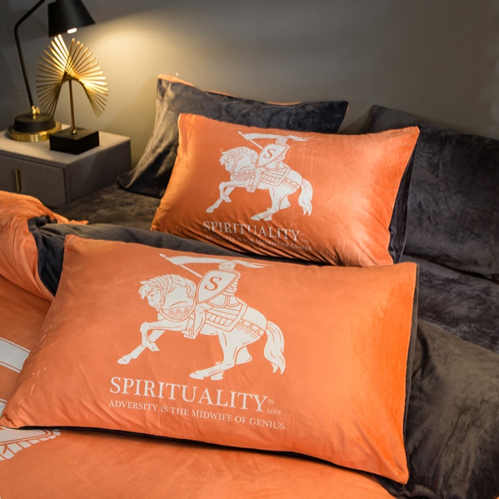 91家纺网 家纺一手货源 找家纺 涵宸 2020新款绒-水晶绒数码潮系列四件套 骑士精神