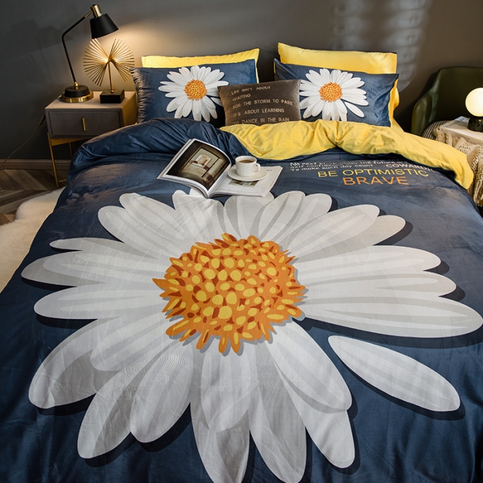 91家纺网 家纺一手货源 找家纺 涵宸 2020新款绒-水晶绒数码潮系列四件套 确幸之花