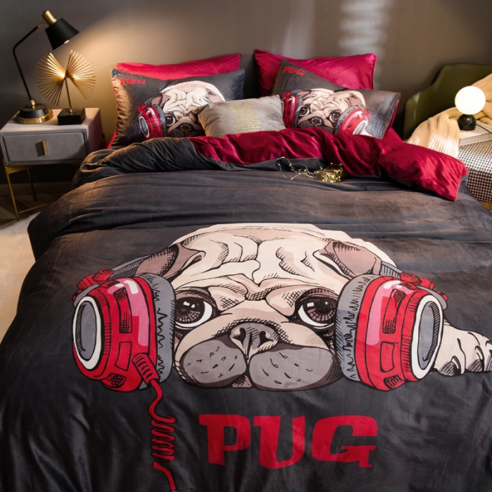 91家纺网 家纺一手货源 找家纺 涵宸 2020新款绒-水晶绒数码潮系列四件套 玩酷