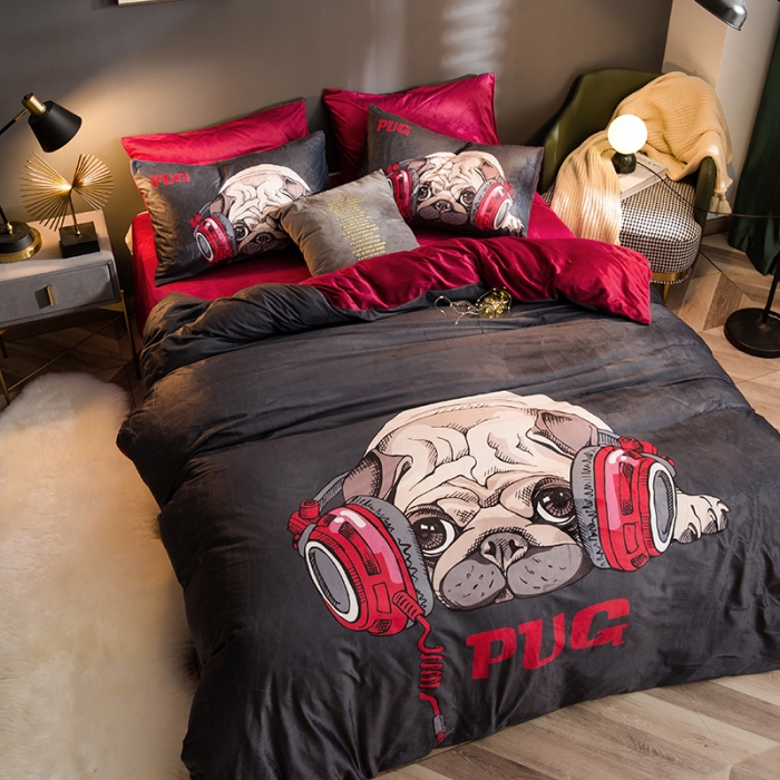 91家纺网 家纺一手货源 找家纺 涵宸 2020新款绒-水晶绒数码潮系列四件套 玩酷