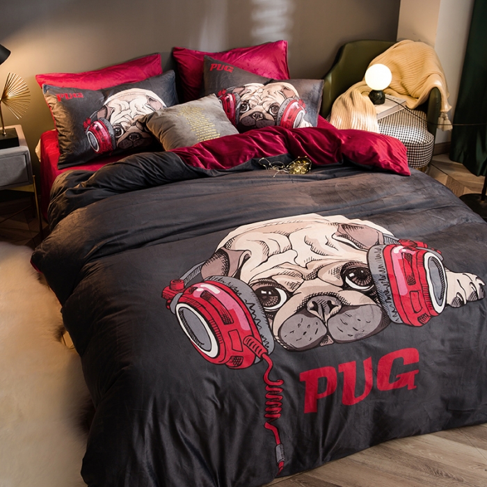 91家纺网 家纺一手货源 找家纺 涵宸 2020新款绒-水晶绒数码潮系列四件套 玩酷