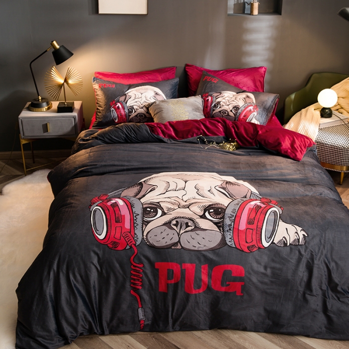 91家纺网 家纺一手货源 找家纺 涵宸 2020新款绒-水晶绒数码潮系列四件套 玩酷