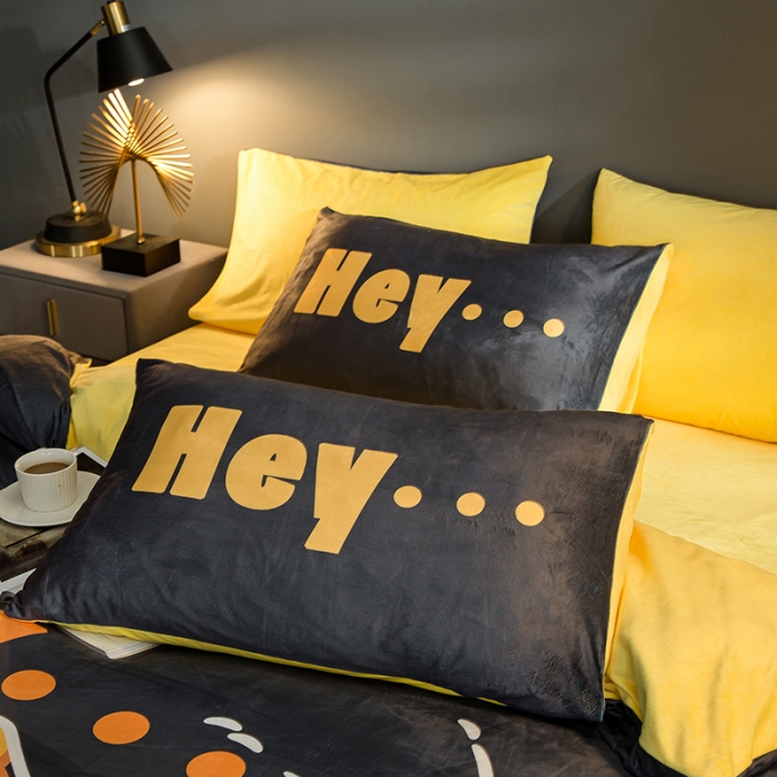 91家纺网 家纺一手货源 找家纺 涵宸 2020新款绒-水晶绒数码潮系列四件套 嘻哈